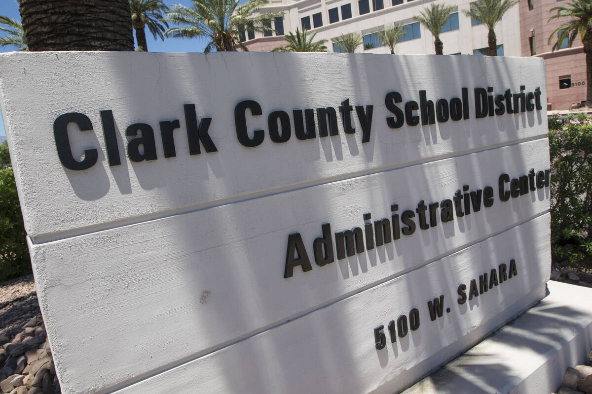 Clark County School District administration building at 5100 West Sahara Ave. in Las Vegas on T ...