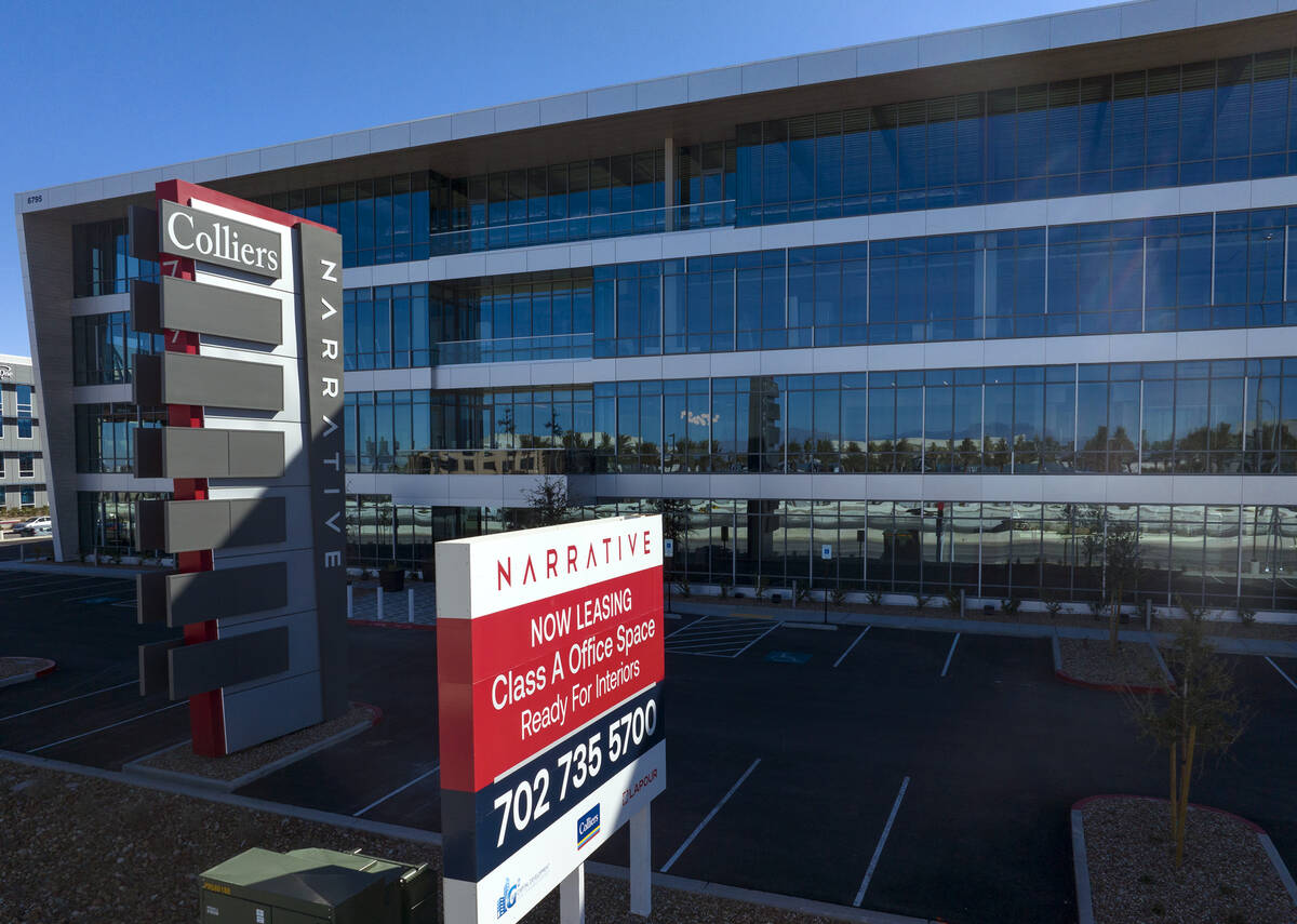 Narrative, a four-story office building located along the 215 beltway near South Durango Drive ...