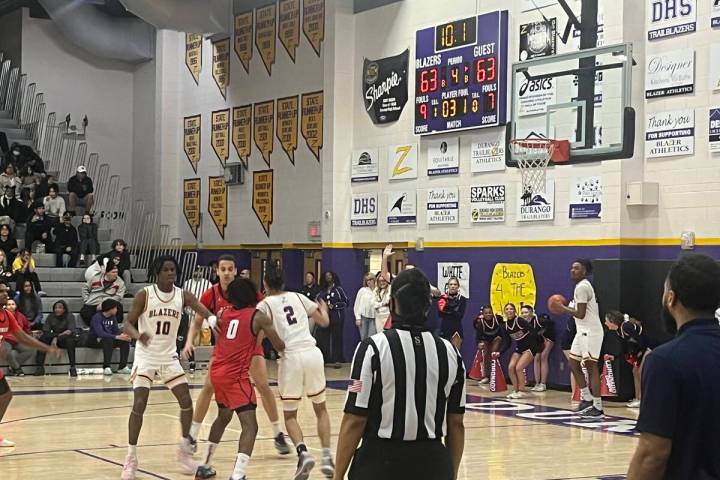 The Durango and Coronado boys basketball teams play Thursday at Durango. (Alex Wright/Las Vegas ...