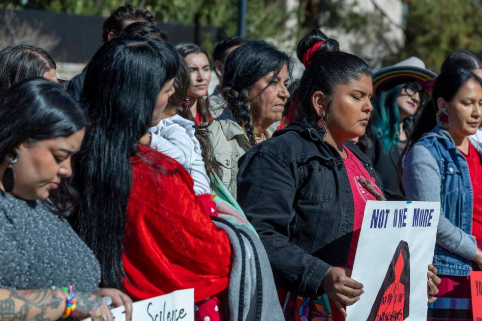 Members of the Native community and allies gather in solidarity as the numbers of abused indige ...