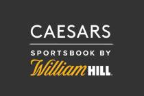 FILE - The start screen of the Caesars Sportsbook by William Hill app currently used in Nevada ...