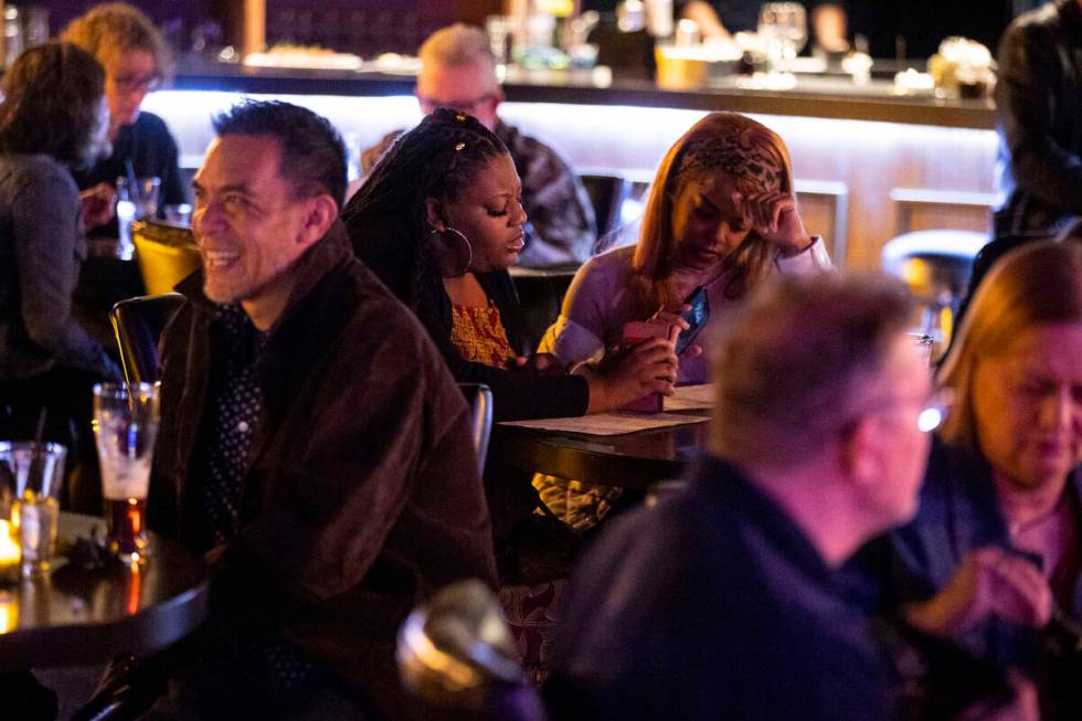 People dine at Maxan Jazz in Las Vegas, Saturday, Feb. 11, 2023. (Erik Verduzco / Las Vegas Rev ...