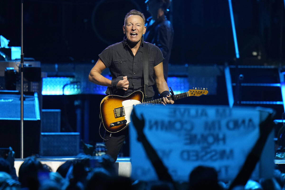 Singer Bruce Springsteen and the E Street Band perform during their 2023 tour Wednesday, Feb. 1 ...