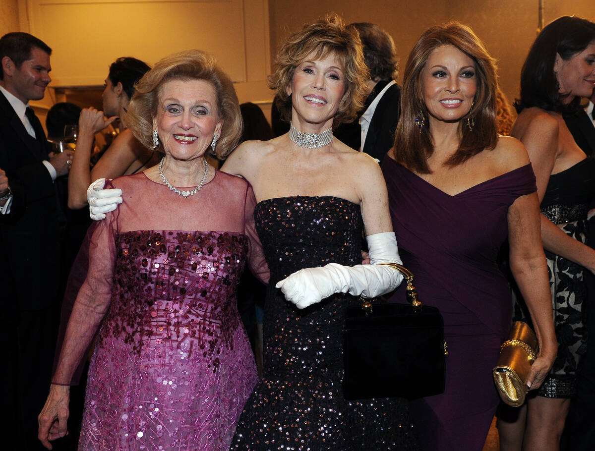 Barbara Davis, left, poses with actress's Jane Fonda, center, and Raquel Welch at the Carousel ...