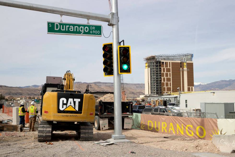 Station Casinos' Durango hotel project is under construction on Friday, Feb. 17, 2023, in Las V ...