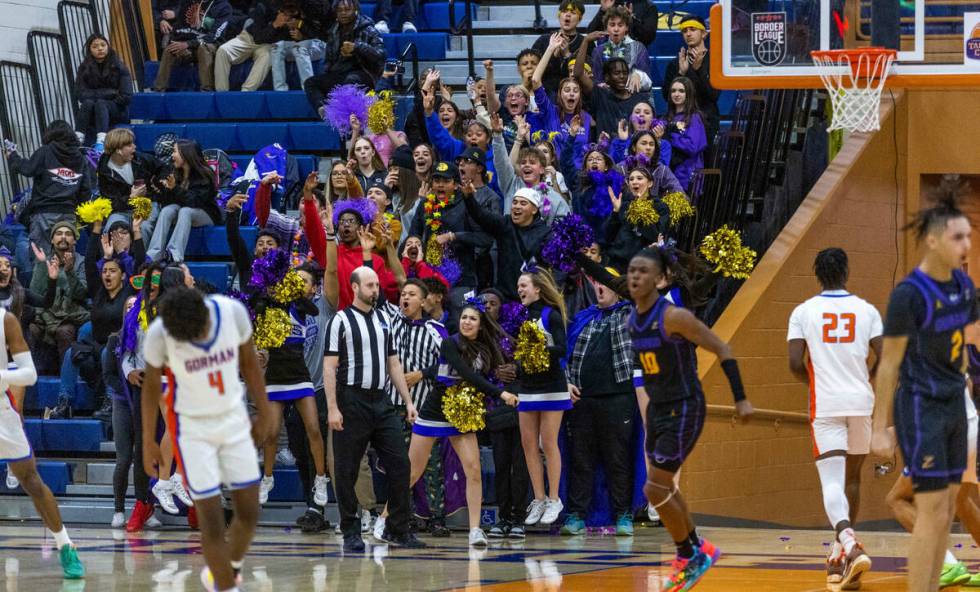 Durango' fans celebrate another score against Bishop Gorman during the second half of their Cla ...