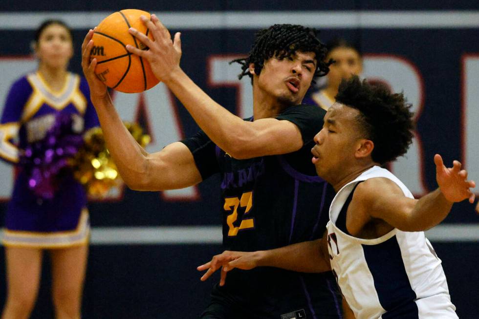 during the second half of the NIAA Class 5A Southern League boys basketball final at Liberty Hi ...