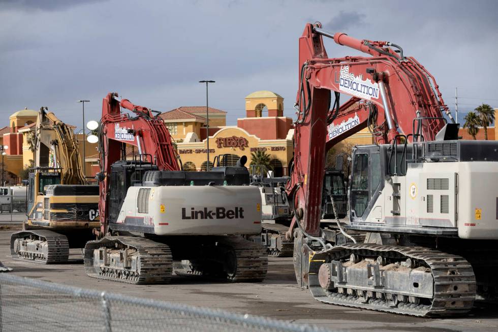 Heavy machinery at the now-demolished Texas Station property next to Fiesta Rancho Hotel and Ca ...