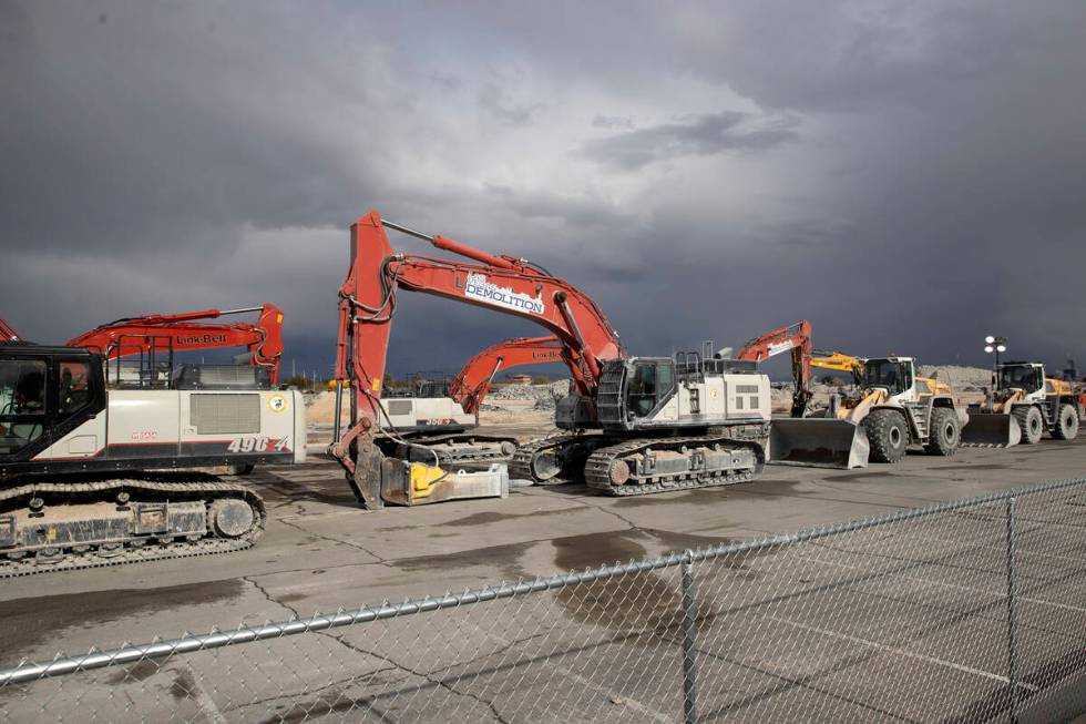 Heavy machinery at the now-demolished Texas Station property next to Fiesta Rancho Hotel and Ca ...