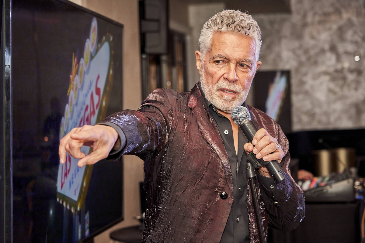 Clint Holmes is shown at The Stirling Club at a "Black In Vegas" viewing party on Wednesday, Fe ...