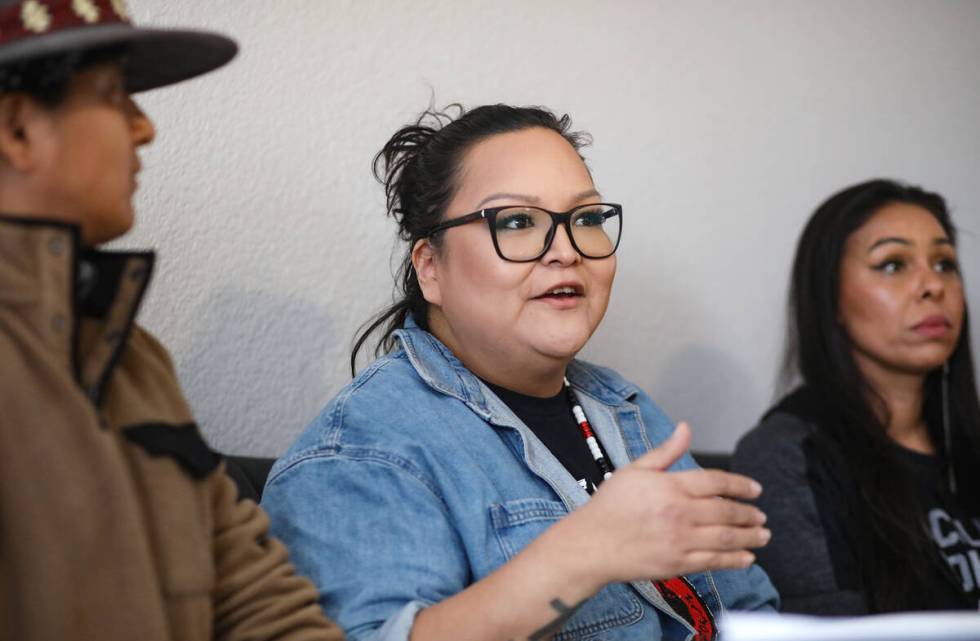 Allison Renville speaks to the Review-Journal at a rental unit in Las Vegas on Thursday, Feb. 2 ...