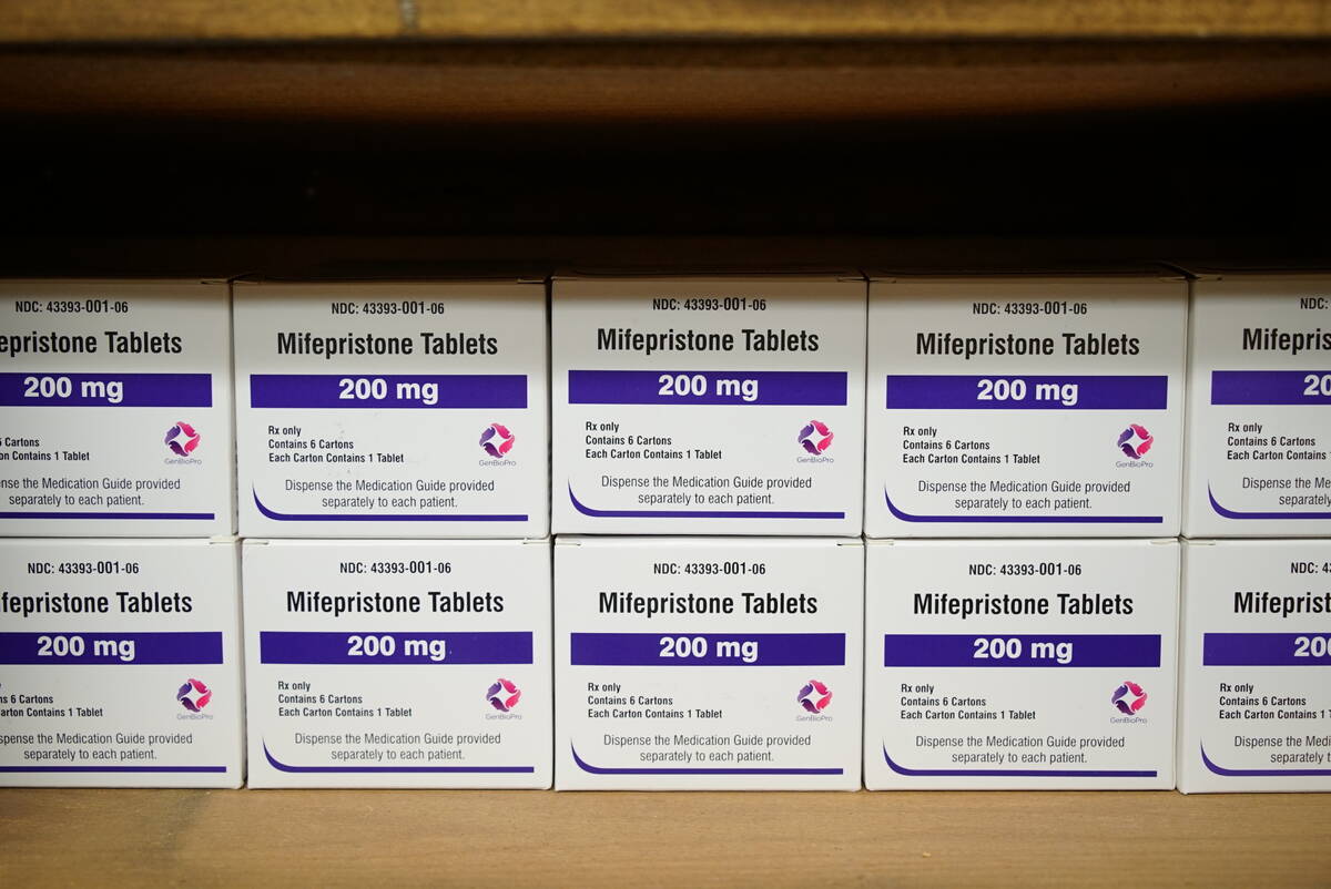 Boxes of the drug mifepristone line a shelf at the West Alabama Women's Center in Tuscaloosa, A ...