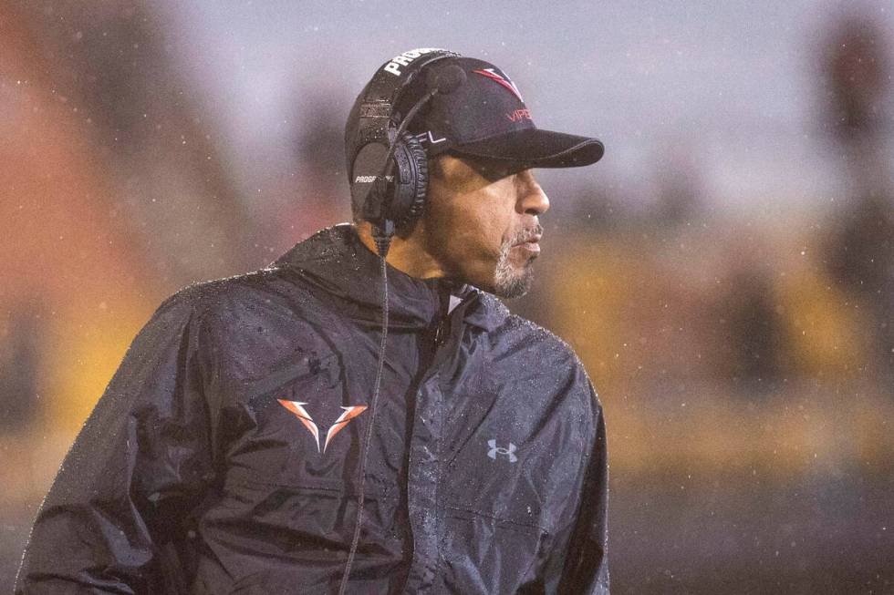 Vegas Vipers head coach Rod Woodson looks to the field during the second half of an XFL footbal ...