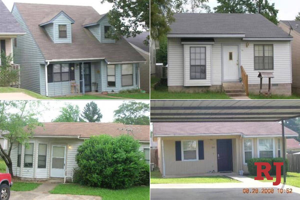 A composite image of four of the five rental homes Robert Telles owns in Hot Springs, Ark. The ...