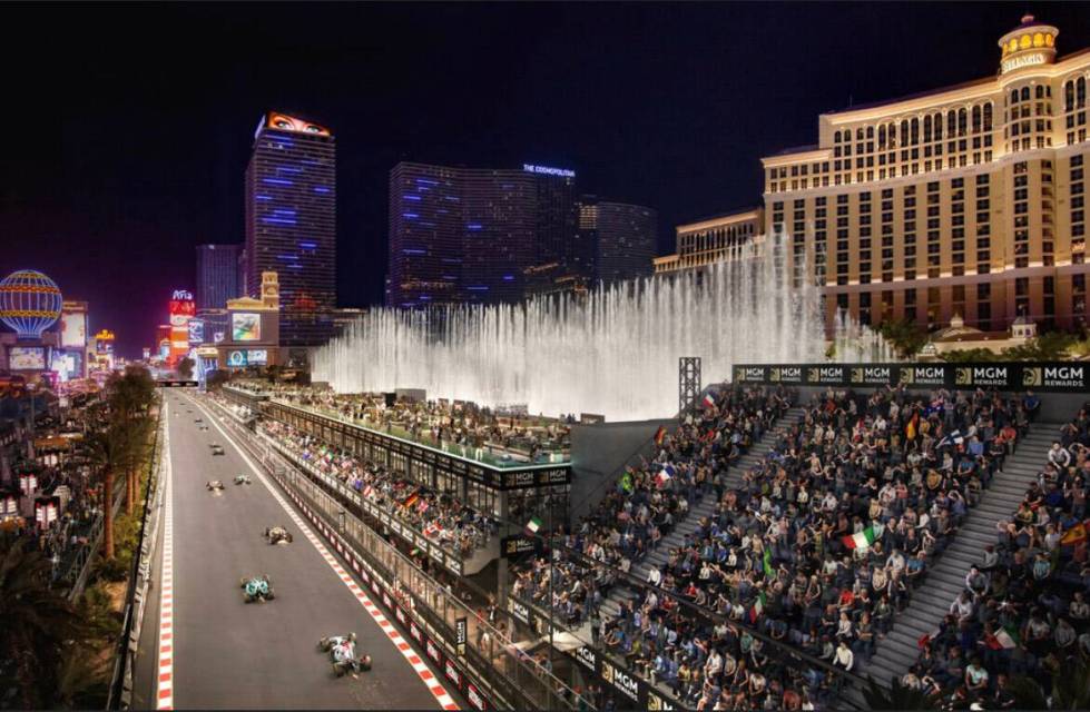 A artist rendering of the Bellagio Fountain Club for the Las Vegas Formula One Grand Prix. (MGM ...