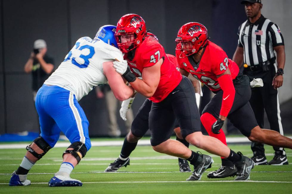 UNLV football player Ryan Keeler (No. 47). (UNLV athletics)