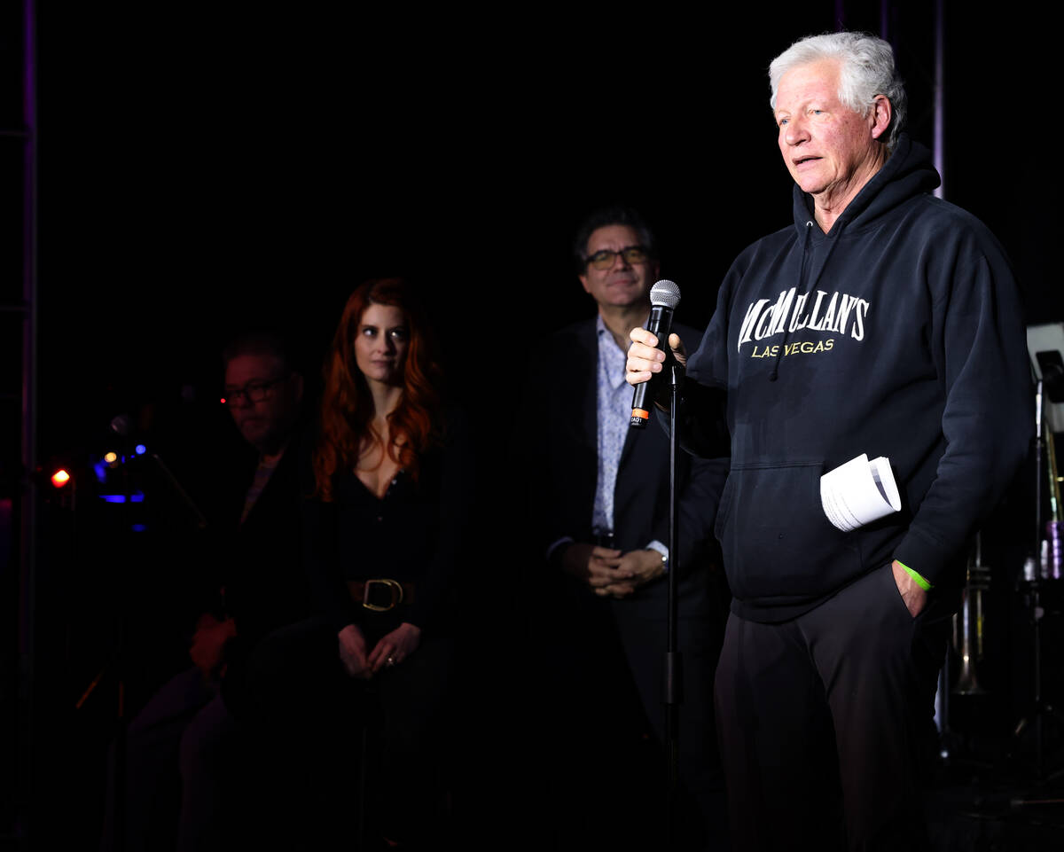 Brian McMullan, who started the local St. Baldrick’s event with his wife Lynn, speaks du ...