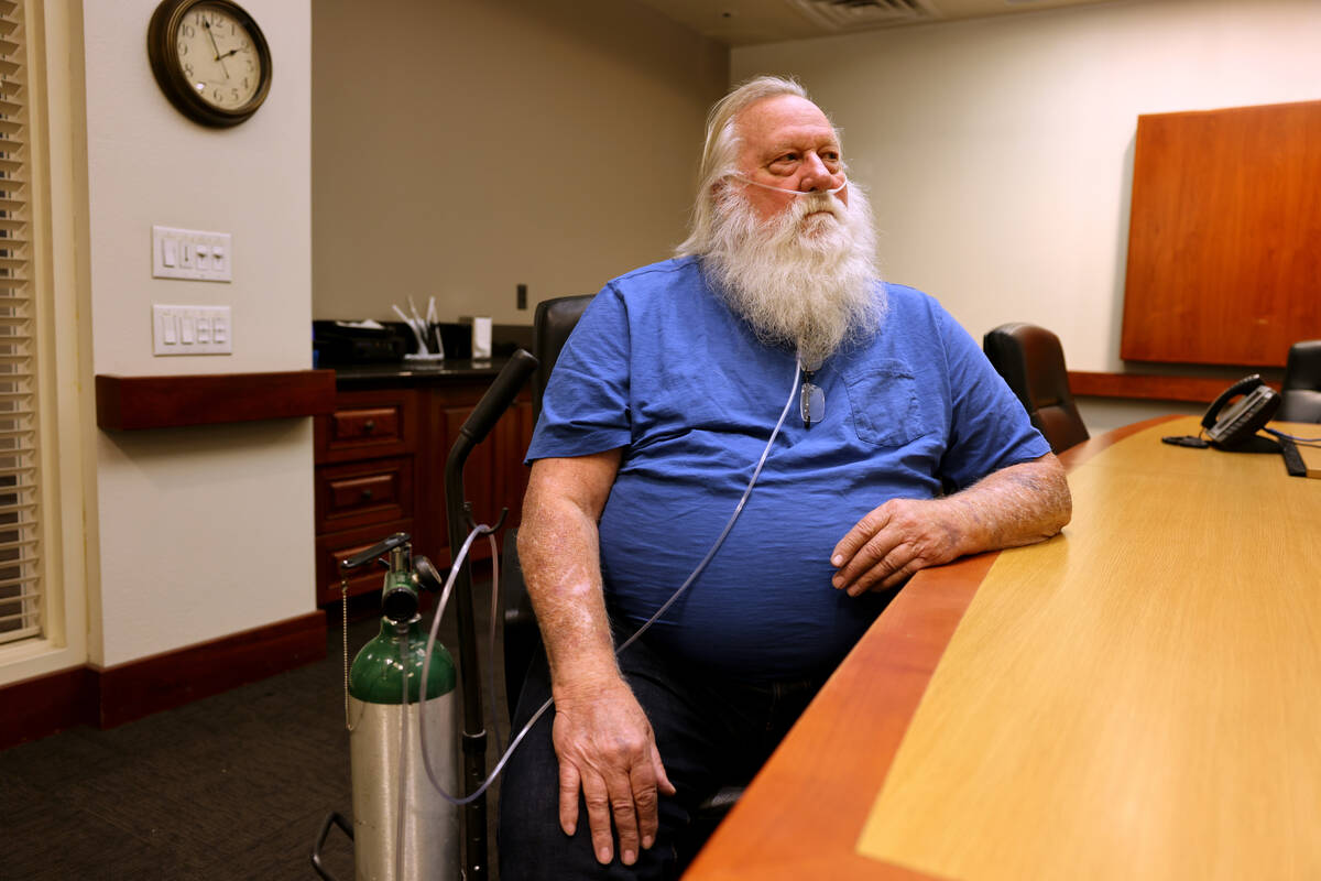 Randall Ralphs, 70, talks to a reporter at the Las Vegas Review-Journal offices Wednesday, Marc ...