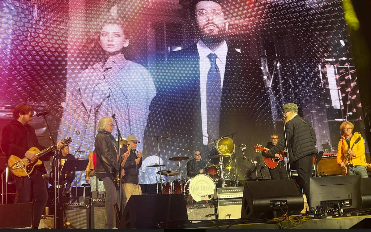 Billy F. Gibbons of ZZ Top rehearses for the Jim Irsay concert at Downtown Las Vegas Events Cen ...