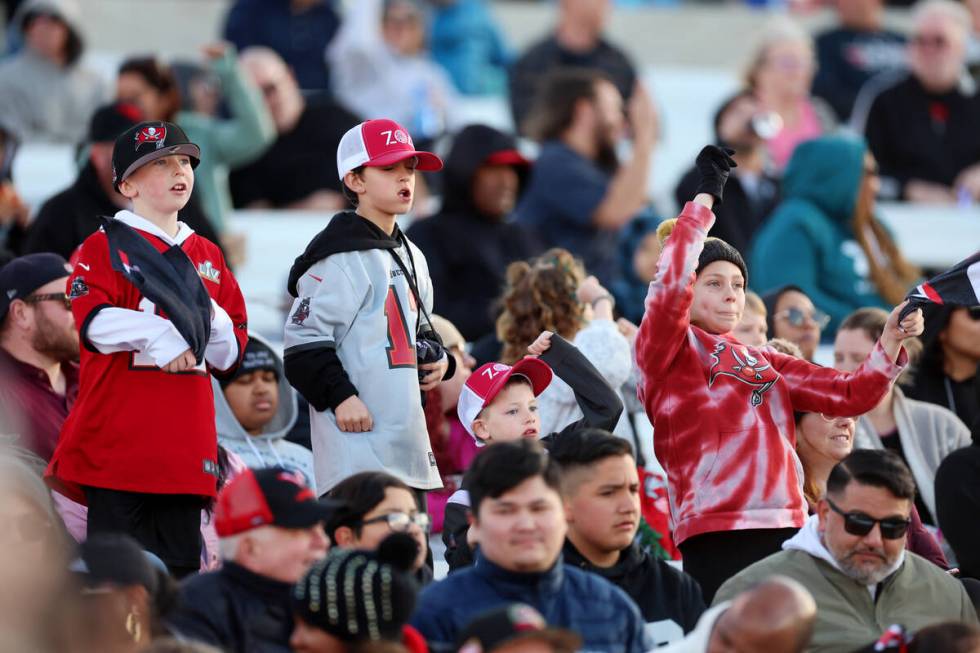 Fans cheer during the first half of a XFL football game between the Seattle Sea Dragons and the ...