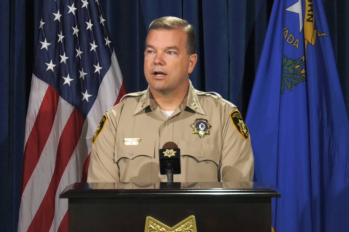 Assistant Sheriff James Seebock speaks during a media briefing on Monday, March. 6, 2023, at Me ...