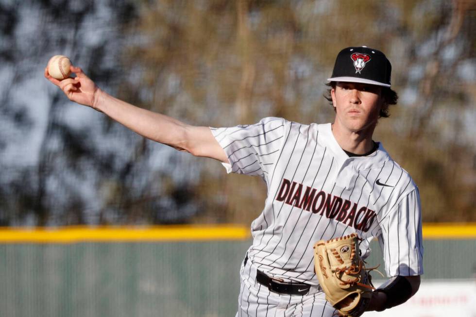 Desert Oasis pitcher Seth Graham- Pippin delivers during the third inning of a baseball game a ...
