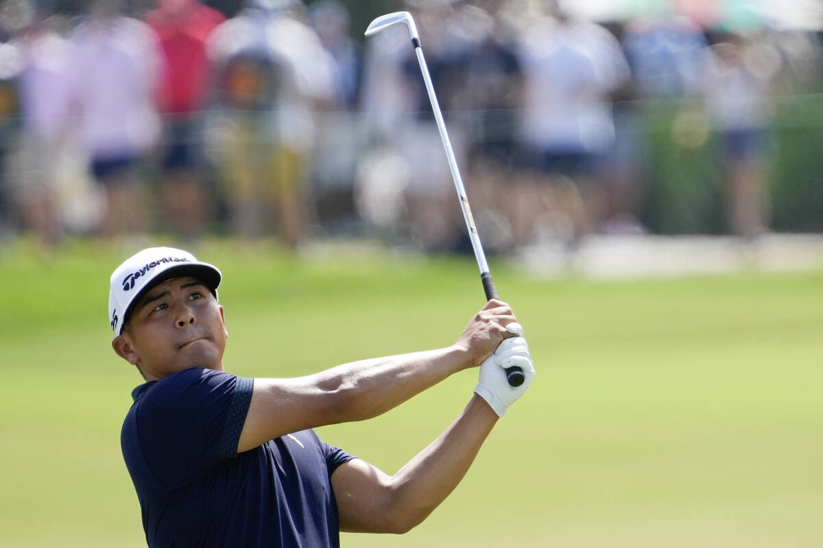 Kurt Kitayama watches his shot on the first fairway during final round of the Arnold Palmer Inv ...