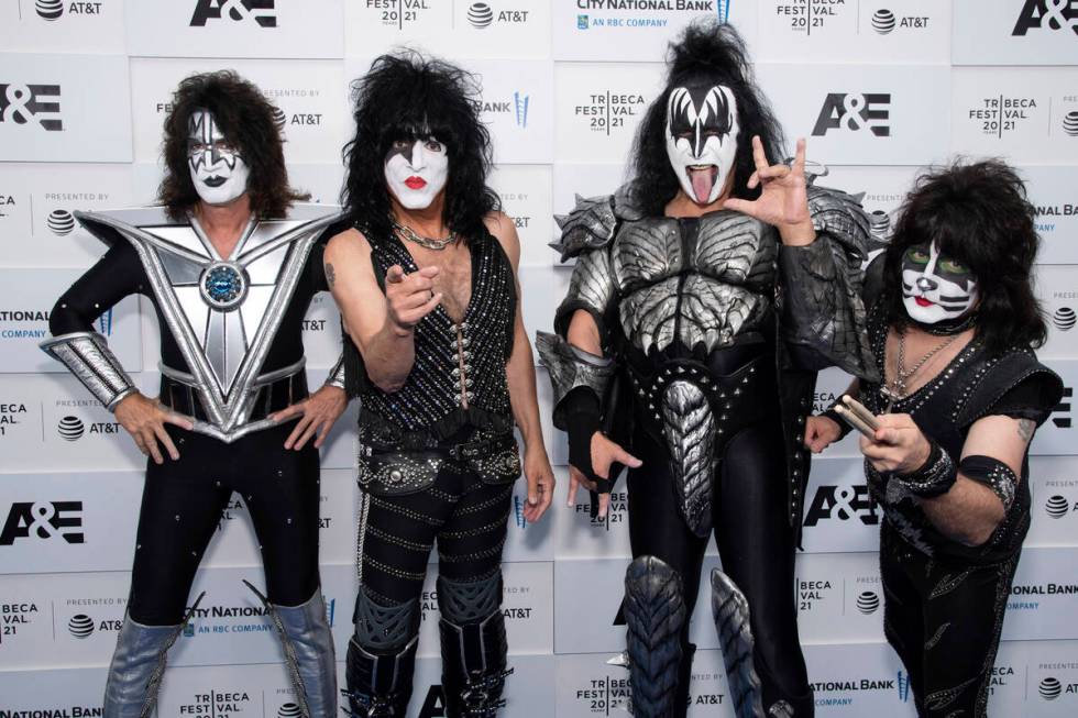 Members of the band Kiss, from left, Tommy Thayer, Paul Stanley, Gene Simmons and Eric Singer a ...