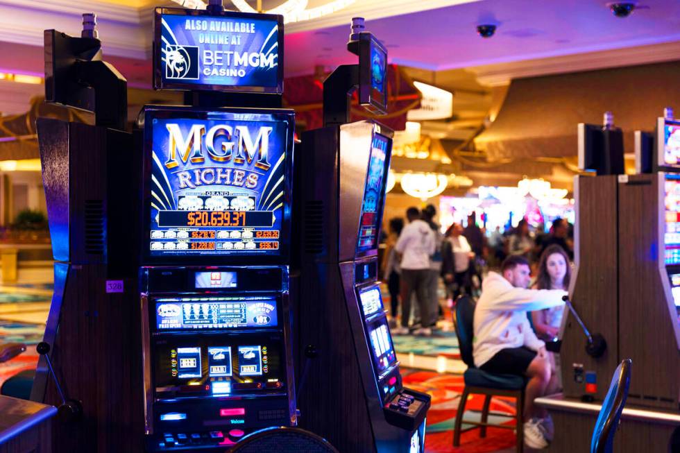 The new MGM Riches slot machines are seen inside of the Bellagio hotel-casino in Las Vegas, Thu ...