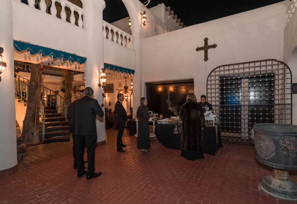 The Siegfried & Roy Jungle Palace courtyard is shown during The Neon Museum's 10th anniversary ...