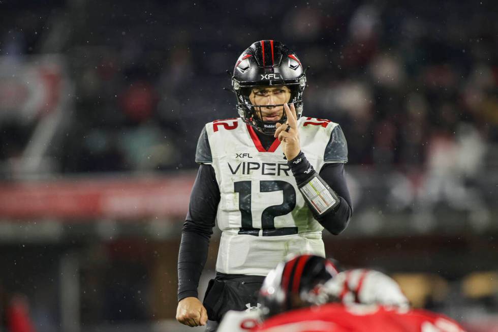 The Vegas Vipers against the D.C. Defenders at Audi Field on March 12, 2023, in Washington, D.C ...