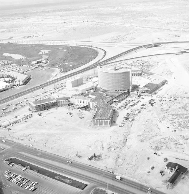 An aerial shot of Caesars Palace on March 25, 1966. (Las Vegas News Bureau)
