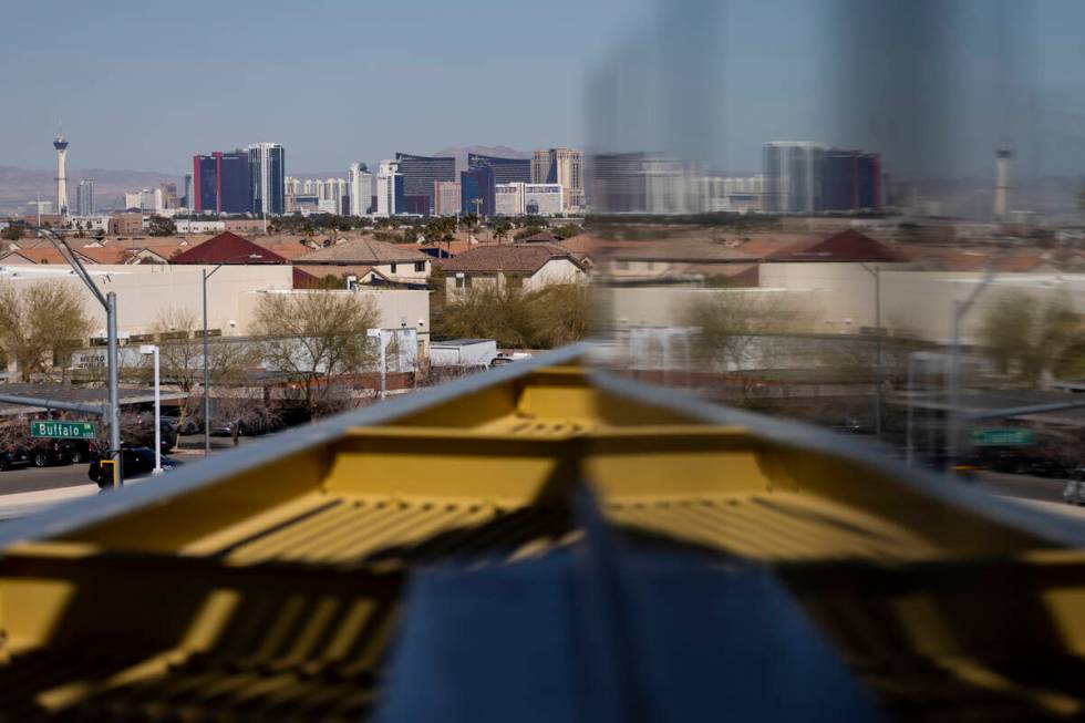 The view from the Evora Vegas mixed-use development construction site in Las Vegas is seen on T ...