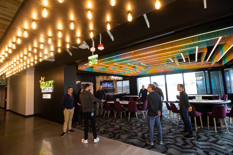 A casino area is pictured during a tour of DraftKings' new offices at UnCommons on Tuesday, Mar ...