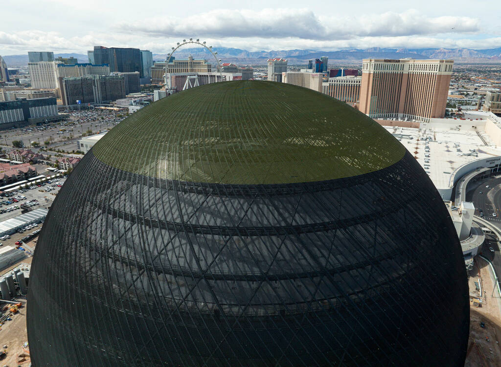 The MSG Sphere at The Venetian is seen on Monday, March 20, 2023, in Las Vegas. (Bizuayehu Tesf ...