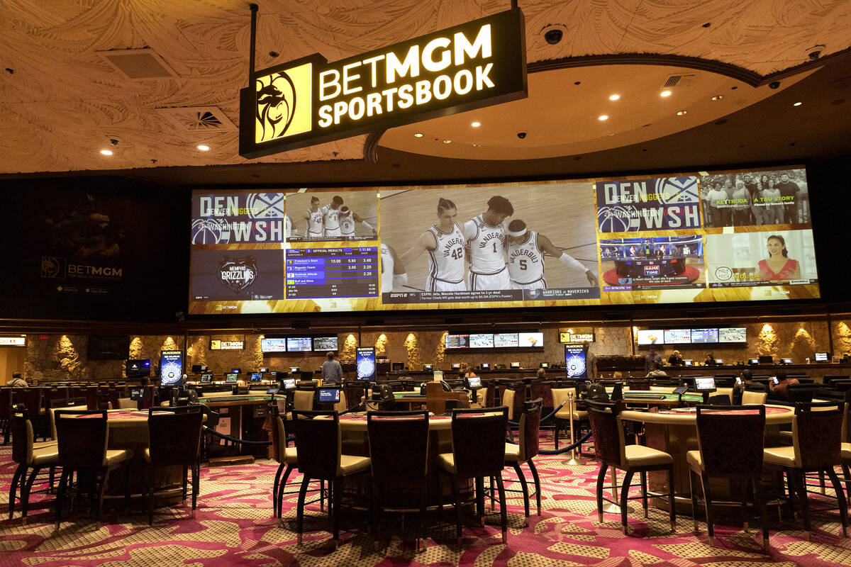 A sports book at The Mirage on Wednesday, March 22, 2023, in Las Vegas. The Mirage is now opera ...