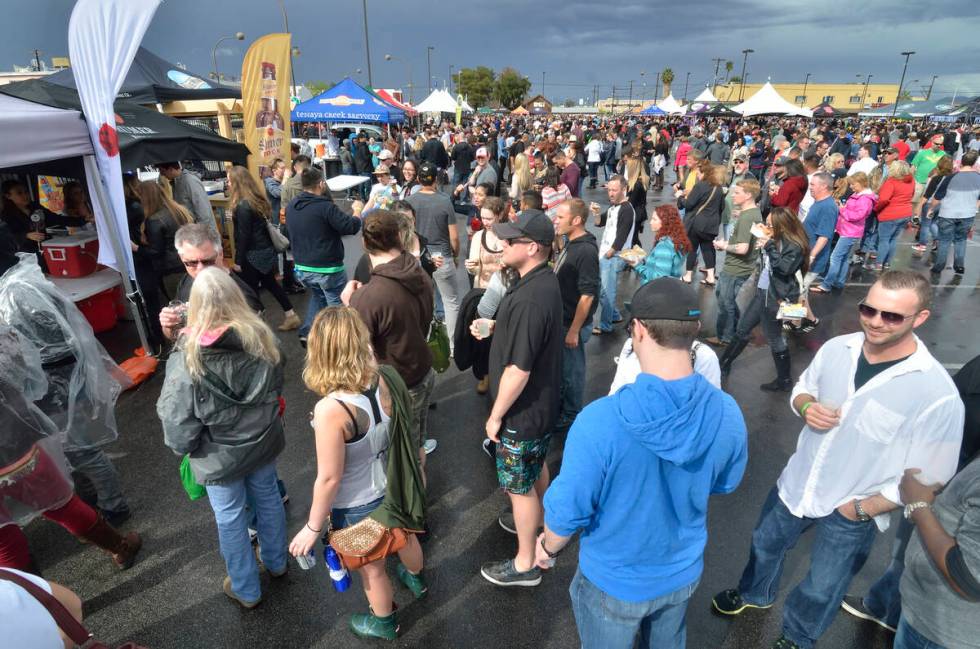 Part of the crowd is shown during the Great Vegas Festival of Beer in the 800 block of Fremont ...