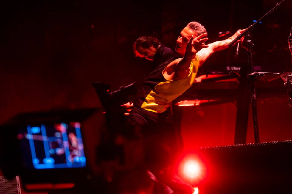 Dave Gahan of Depeche Mode performs at T-Mobile Arena on Thursday, March 30, 2023, in Las Vegas ...