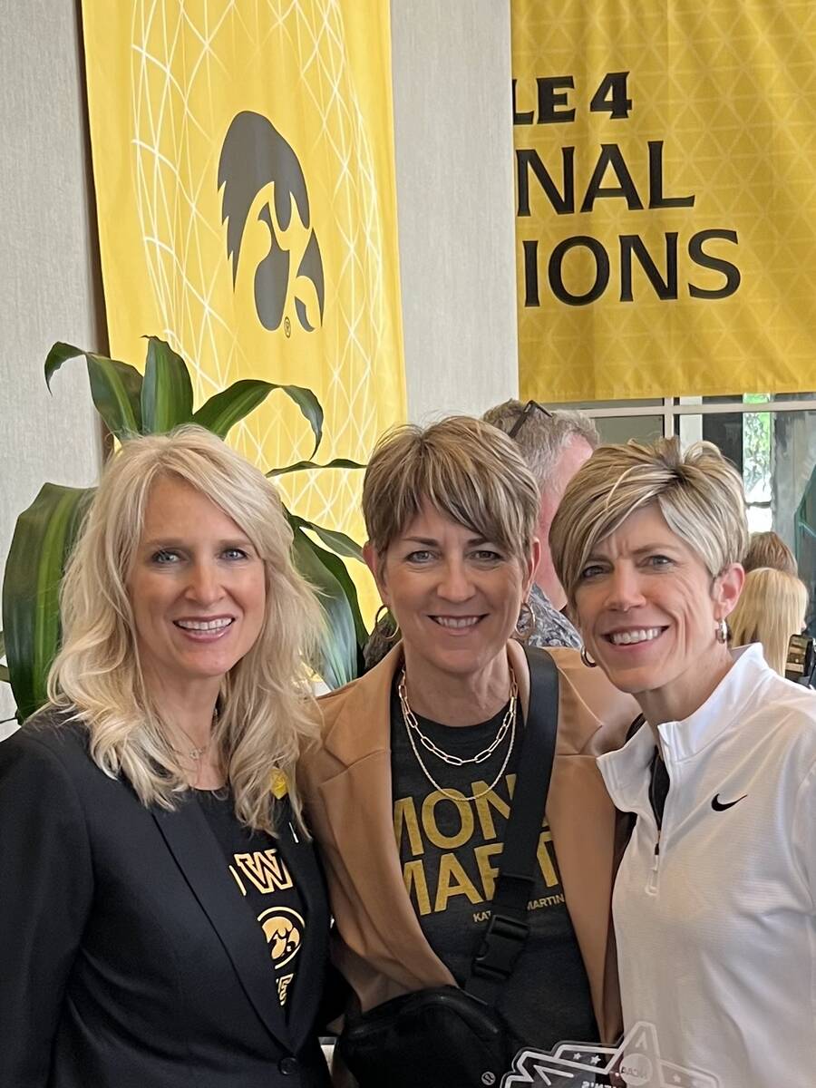 Westgate Las Vegas President and GM Cami Christensen, far left; Iowa Associate Head Coach Jan J ...