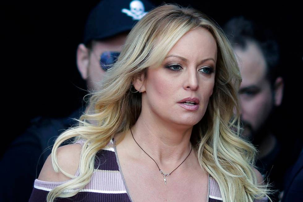 Adult film actress Stormy Daniels arrives at the adult entertainment fair "Venus" in Berlin in ...