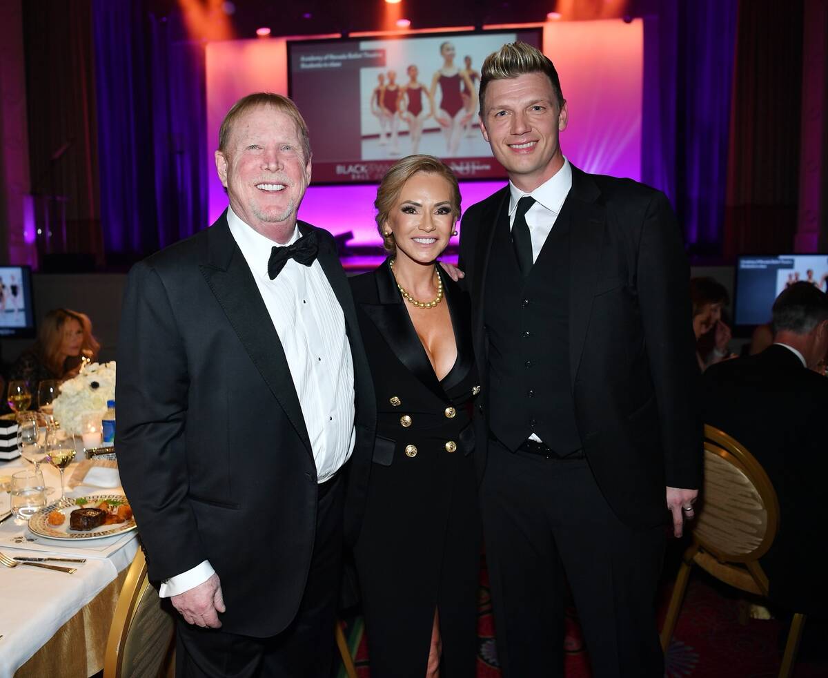 LAS VEGAS, NEVADA - APRIL 01: Mark Davis, Stella Roy and Nick Carter attend Nevada Ballet Theat ...