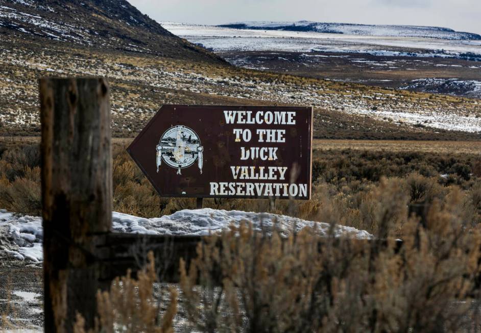 Welcome sign for the Duck Valley Indian Reservation where certain populated areas of their town ...