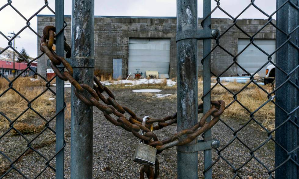 A former maintenance facility adjacent to the Owyhee Combined School is secured due to petroleu ...