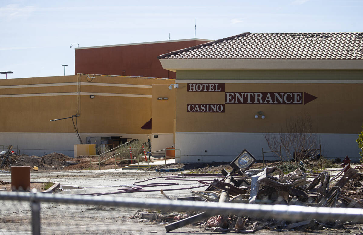 The demolition of the Fiesta Rancho continues on Thursday, April 6, 2023, in North Las Vegas. ( ...