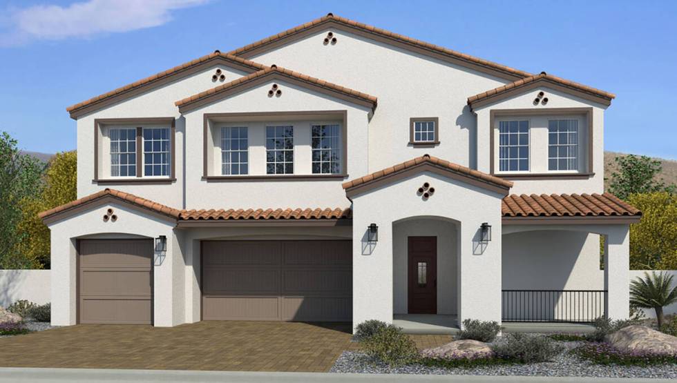 Three-car garage are offered in all floor plans in the Symmetry Summit neighborhood. (D.R. Horton)