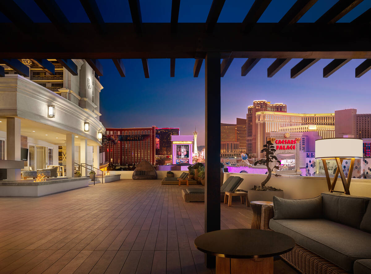 The Las Vegas Strip view from the Nobu Villa terrace. (Barbara Kraft)
