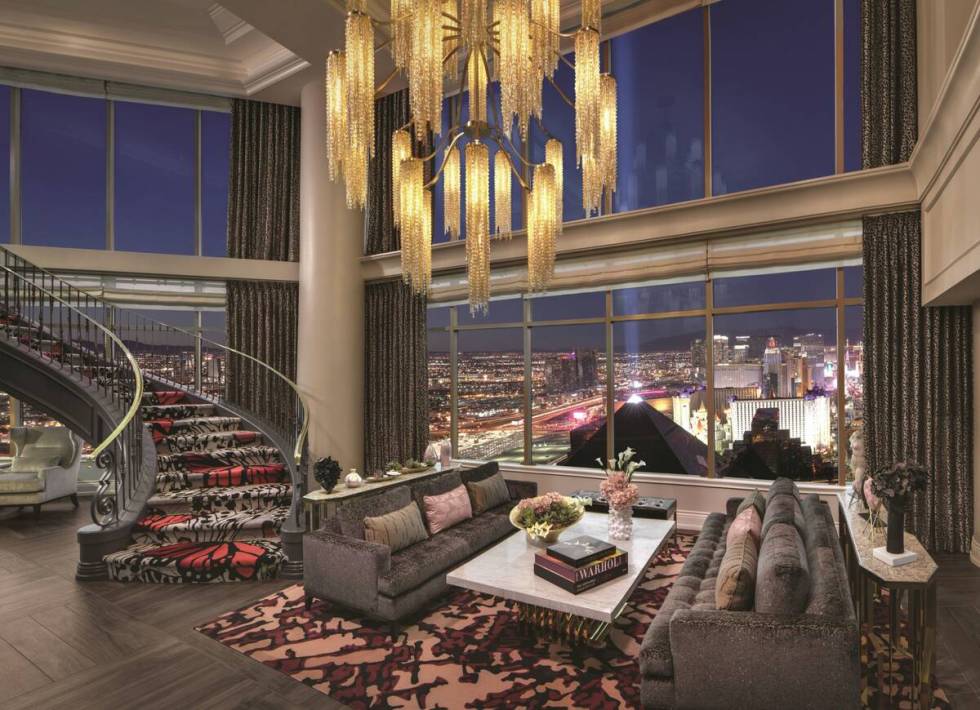 The living room in the Presidential Suite at Mandalay Bay. (MGM Resorts International)