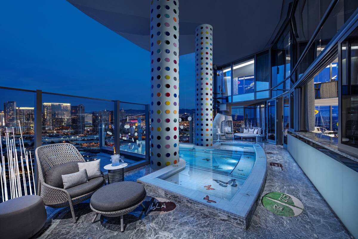 The pool facing the Las Vegas Strip in the Empathy Suite at the Palms Casino Resort. (Palms Cas ...