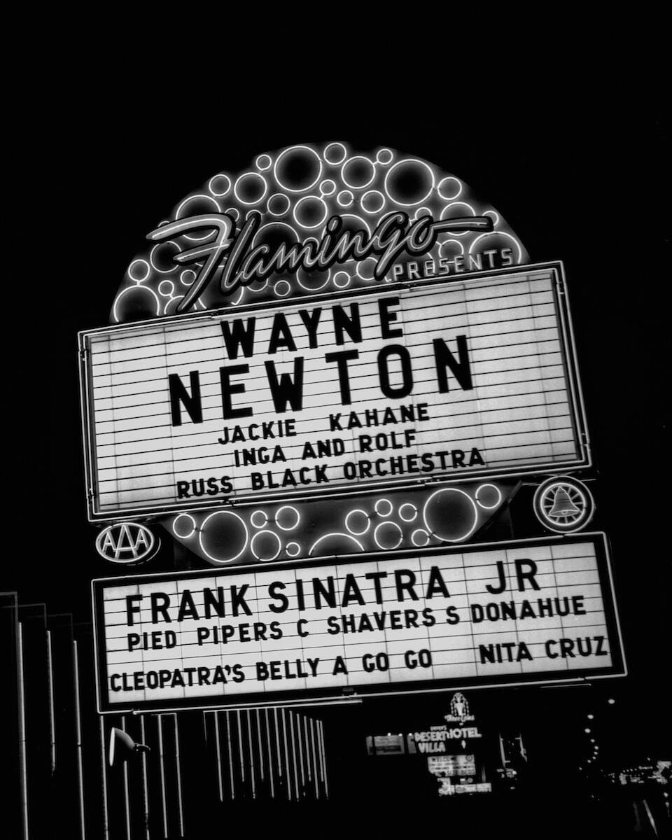 Wayne Newton and Frank Sinatra Jr. at the Flamingo on Nov. 5, 1965. (Las Vegas News Bureau)