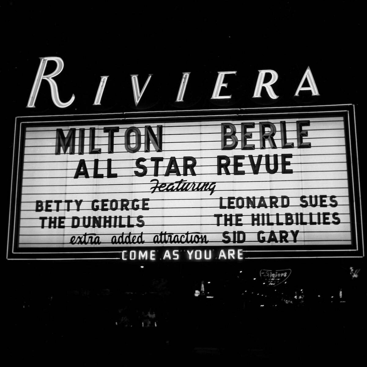 Milton Berle headlines at the Riviera on Dec. 31, 1955. (Las Vegas News Bureau)